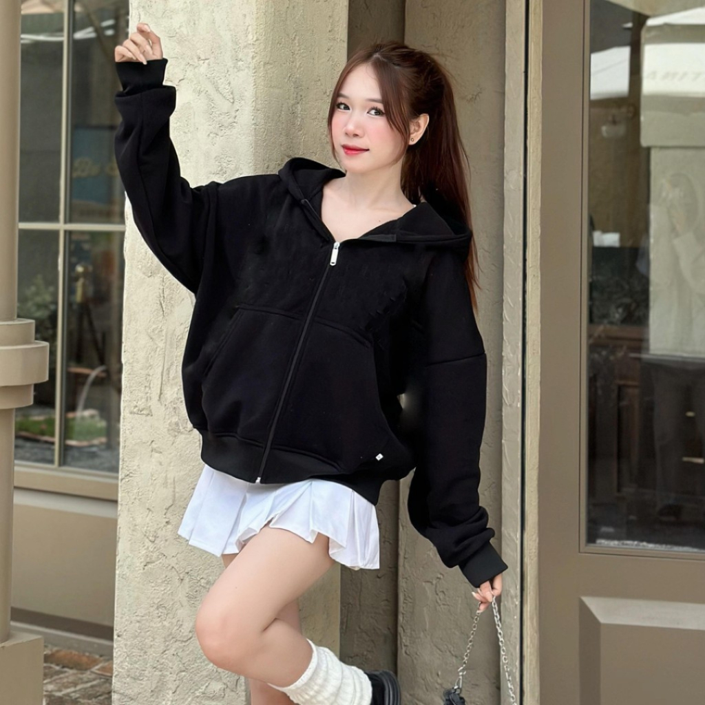 Áo Khoác Nỉ Hoodie Zip Trơn khóa kéo Nhiều Màu Form Rộng Unisex Nam Nữ L1