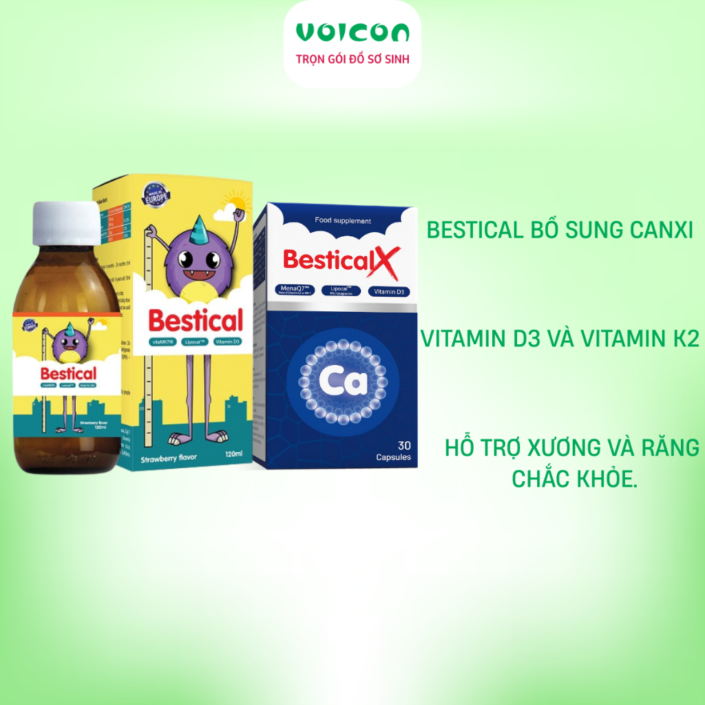 Canxi Sinh Học Bestical 120ml Và Bestical X Hỗ Trợ Tăng Chiều Cao cho Bé Chắc Khỏe Xương Răng