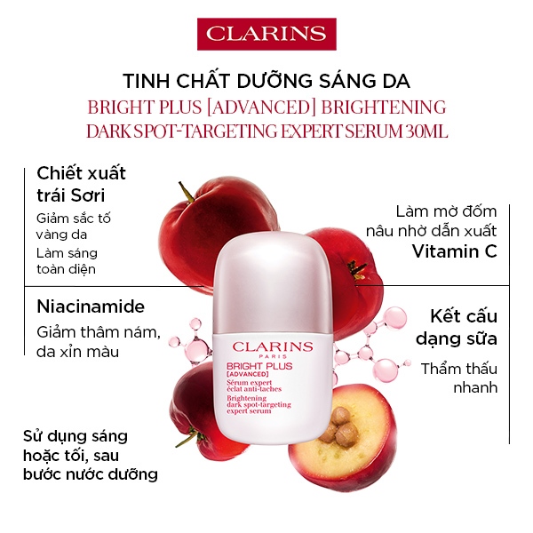 Tinh Chất Dưỡng Sáng Da Clarins Bright Plus [Advanced] Brightening Dark Spot-Targeting Expert Serum 30ml