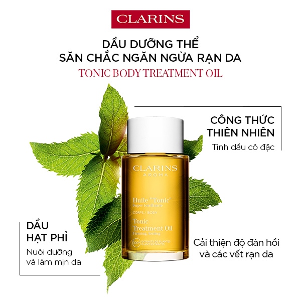 Dầu Dưỡng Thể Ngăn Ngừa Rạn Da Clarins Tonic Body Treatment Oil 100Ml