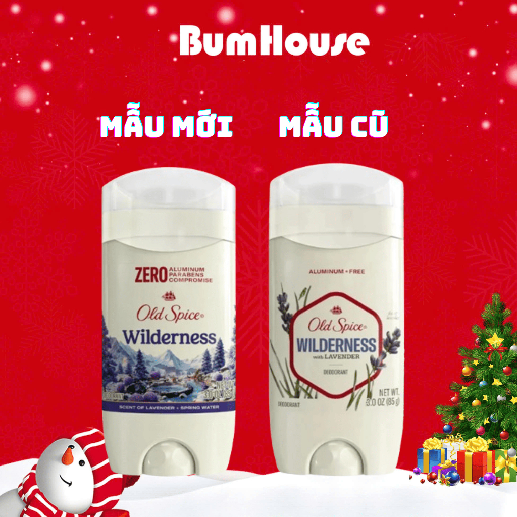 Sáp Khử Mùi Old Spice WILDERNESS With Lavender Deodorant 85g (sáp xanh)