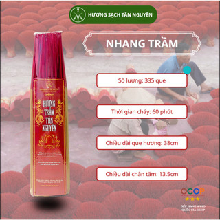 Nhang trầm cao cấp Tân Nguyên, trầm hương thơm, hương thắp bàn thờ loại túi 500gr an toàn sức khỏe