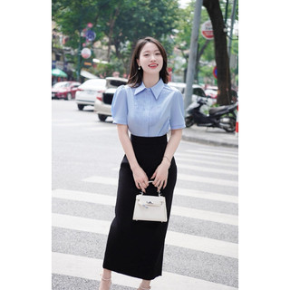 Áo sơ mi trắng xếp ly