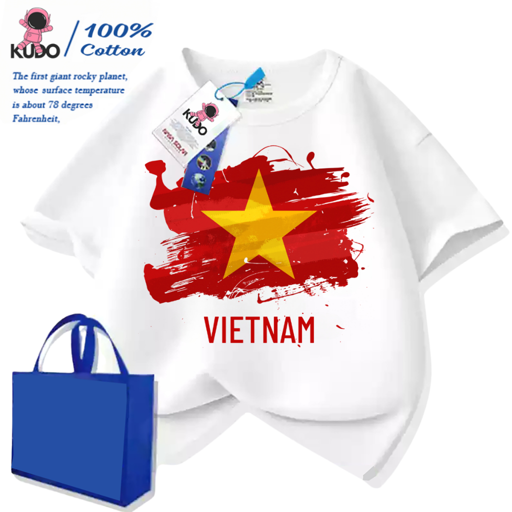 Áo cờ đỏ sao vàng in 2 mặt form vừa từ 9-70kg, chất vải cotton co dãn ...
