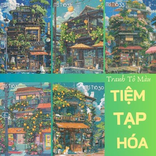 [HỎA TỐC] Tổng hợp tranh tô màu theo số, tranh số hóa TIỆM TẠP HÓA  AN YÊN có khung
