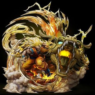 Mô hình tượng Dragon Fist Super Saiyan 3 Goku - Cảnh phóng chiêu Long Quyền (Hàng phát đi từ Hà Nội