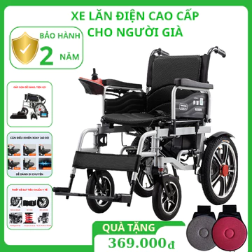 Xe lăn điện cho người già ngưởi khuyết tật TC007, Xe lăn điện gấp gọn chống lật an toàn cho người già ( Bảo hành 2 năm)