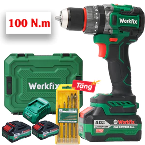Máy Khoan Pin Cầm Tay WORKFIX WF-ID13100AK – 3 Chức Năng, Siết Vít 100N.m AutoLock – Khoan Gỗ, Tường