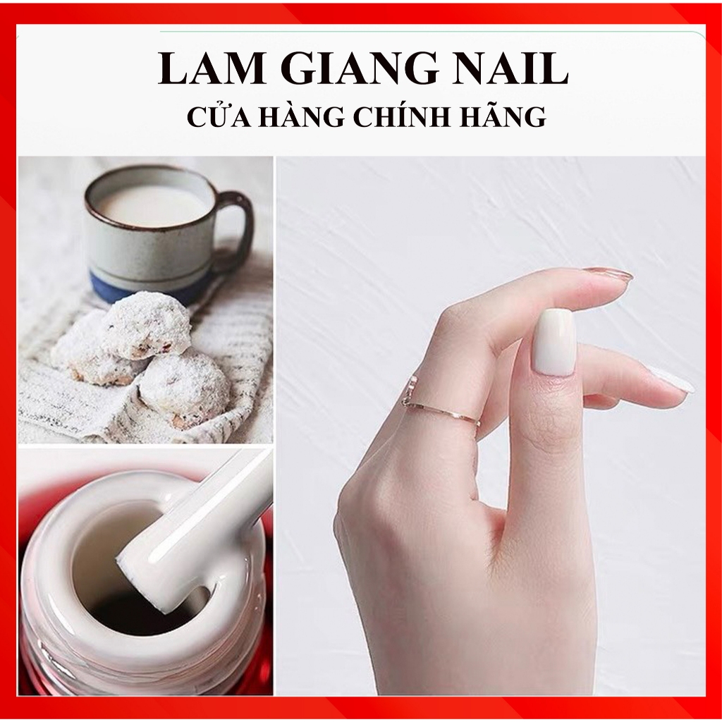 Sơn gel AS màu trắng nước gạo, trắng sữa chua chai 15ml