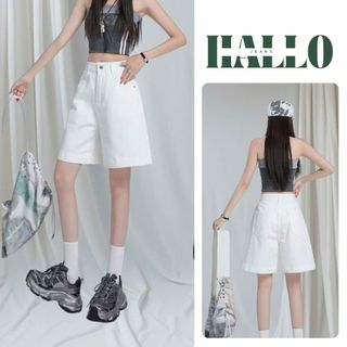 HALLO JEANS - Quần jean ngố lửng, quần short cạp cao, quần bò ngố  M0016