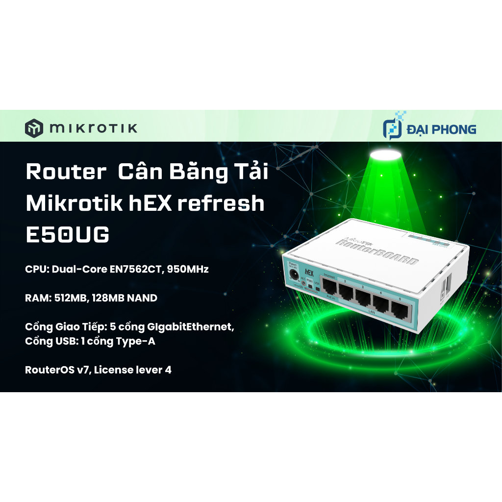 Router Cân Bằng Tải Mikrotik hEX refresh E50UG / hEX S (2025) E60iUGS ...