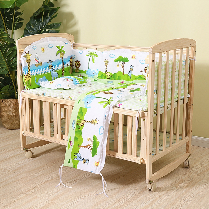 Cũi gỗ thông tự nhiên 5in1 Honalife, nôi sơ sinh cho bé ghép cạnh giường bố mẹ, kt 102x60x90cm