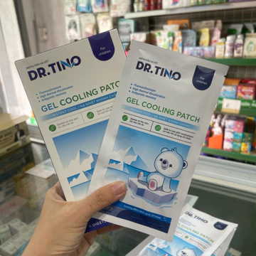 miếng dán hạ sốt Dr.TINO cho em bé giúp hạ nhiệt nhanh chóng , gói 2 miếng