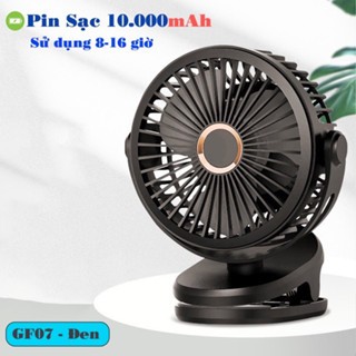 Quạt mini kẹp để bàn sạc tích điện không chổi than chạy cực êm nhiều màu sắc My Home DN036