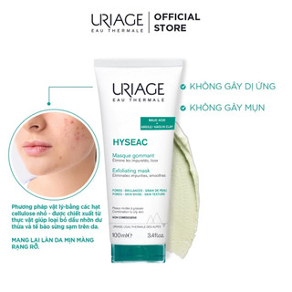 [HÀNG CÔNG TY] Mặt nạ, tẩy tế bào chết cho da dầu mụn Uriage Hyseac Masque Gommant (100ml)