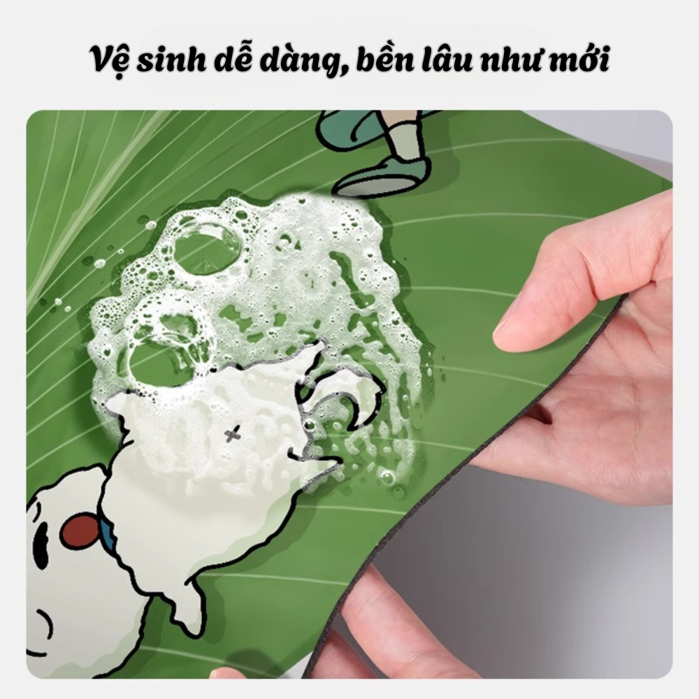 Thảm chùi chân chống trượt nhà tắm, thảm hoạt hình Shin chất liệu bùn tảo thấm hút nhanh khô, dễ thương halung ntt95