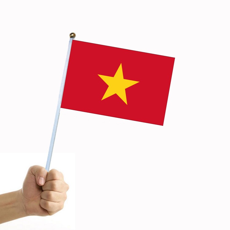 Set 5 cờ Việt Nam cầm tay, huy hiệu cờ Việt Nam - Kem Shop K111