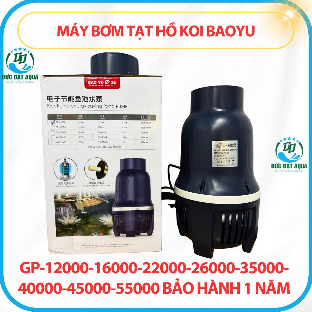 Máy bơm tạt hồ koi baoyu GP-12000-16000-22000-26000-35000-40000-45000-55000 bảo hành 1 năm 2