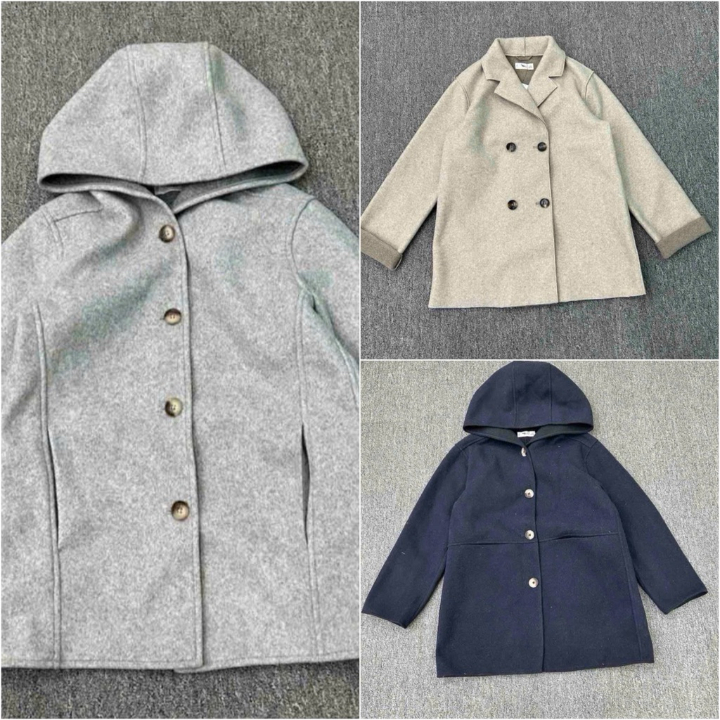 Áo Khoác Dạ Bé Gái L062 M.ango Xuất Dư Tag 40 EU Cao Cấp Size 6-14Y (116-164cm) – Áo Dạ Thu Đông