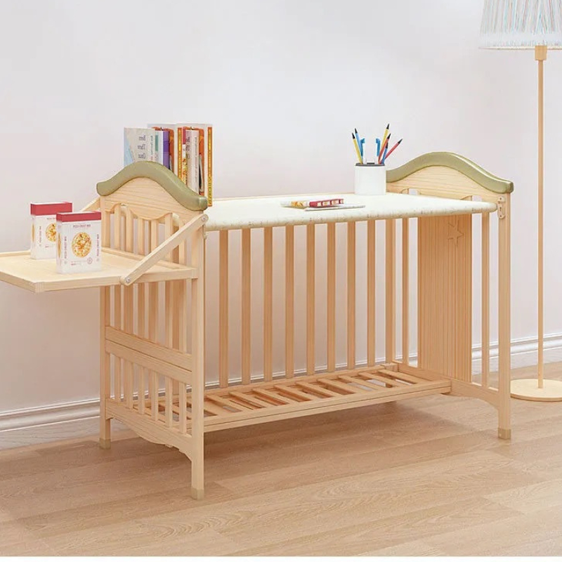 Cũi cho bé, Nôi cũi gỗ đa năng cỡ lớn 6in1 Honalife ghép cạnh giường ba mẹ tiện lớ, kt 120*65*102 cm