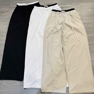 [DEAL MỞ BÁN] Quần Ống Rộng Kaki Gió Hàn mềm mịn siêu mát Cạp viền dây rút dễ mặc tôn dáng m066