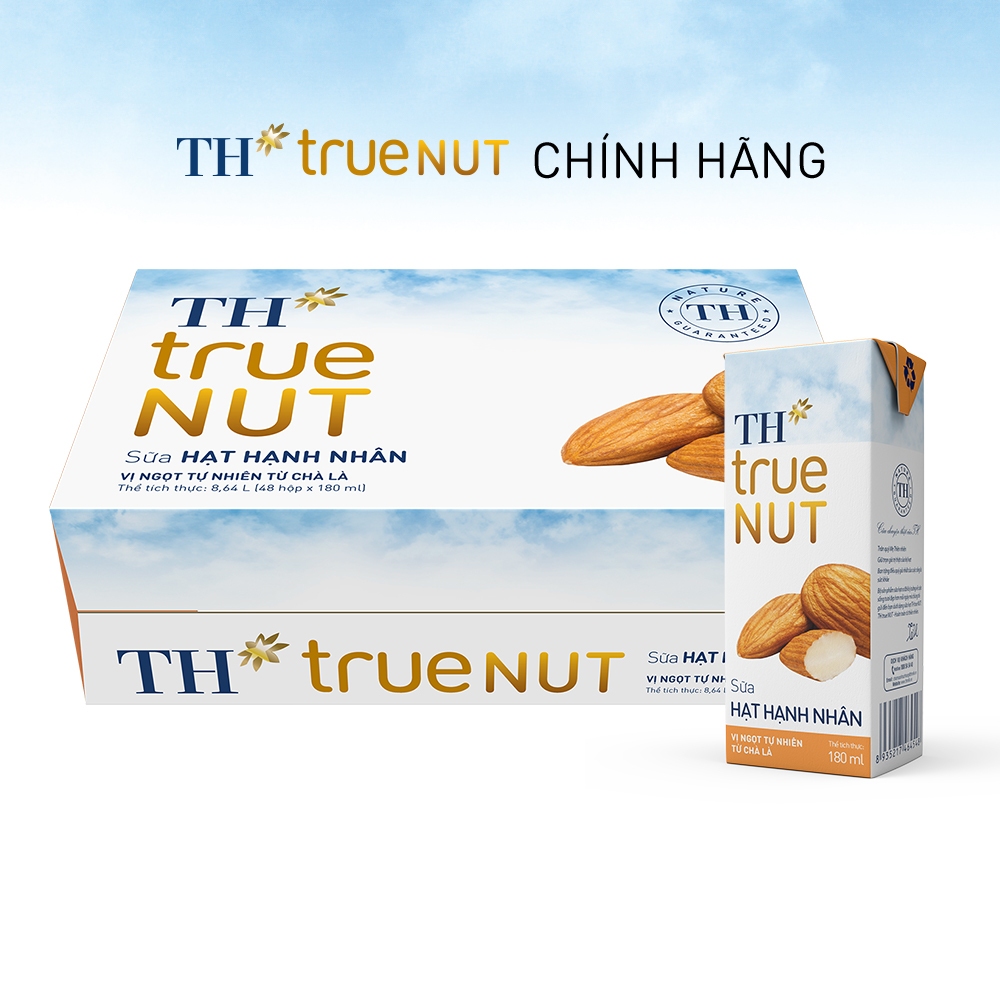 Thùng 48 hộp sữa hạt hạnh nhân TH True Nut 180ml x 48 hộp
