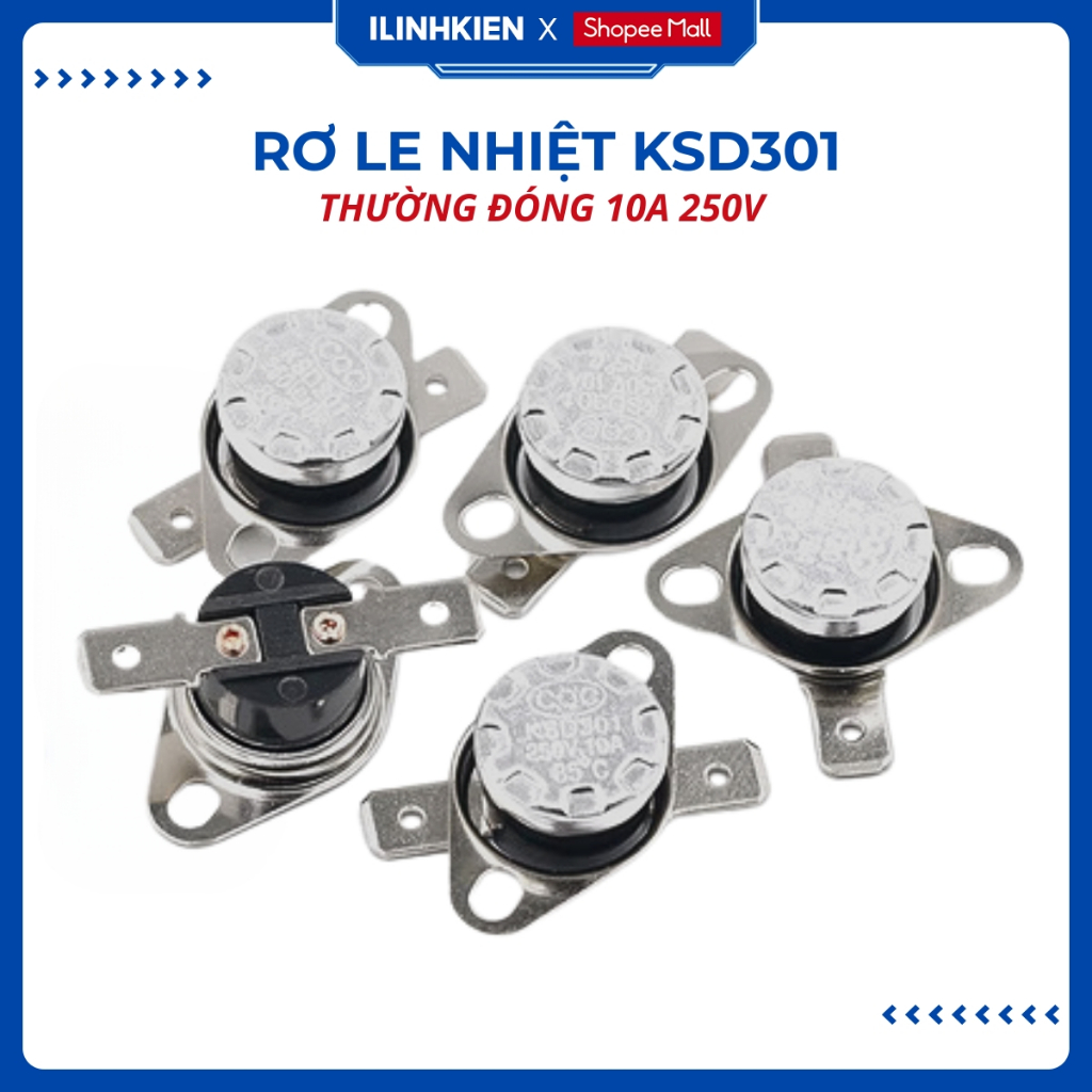 Rơ le nhiệt Relay KSD301 10A 250V thường đóng từ 40-175 độ chính hãng ilinhkiien