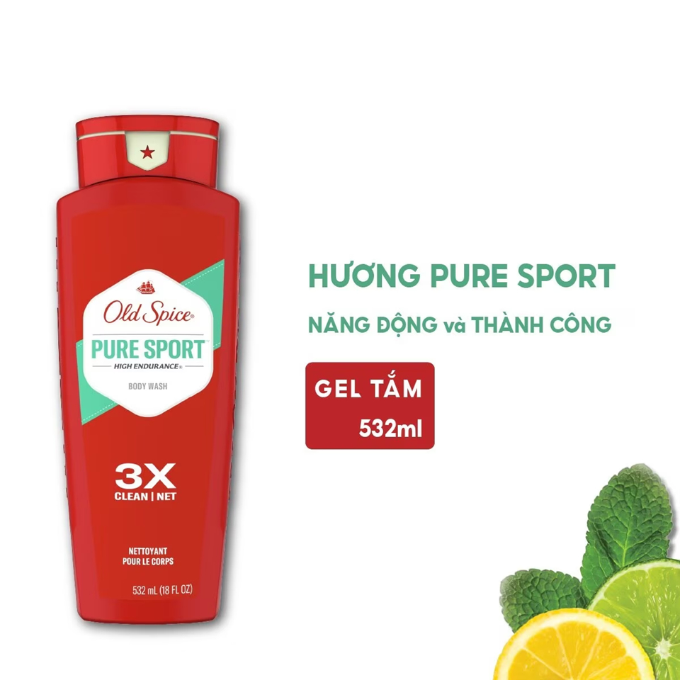 Sữa tắm Gel Nam Old Spice Pure Sport 532ML