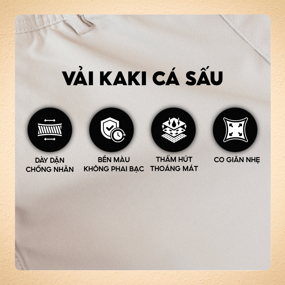 [NGANG GỐI] Quần short nam BASIC SLEEK form ngang gối, lưng thun khóa kéo, chất kaki cá sấu dày dặn, ít nhăn - FEAER