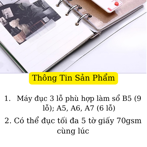 Bấm Lỗ Giấy Sổ Còng 3 Lỗ KW-TRIO 99H3, Máy Bấm Lỗ Tròn Trên Giấy, Đục Lỗ Giấy Làm Sổ Còng A5, A6 (6 Lỗ), B5 (9 Lỗ)