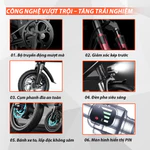 [Hỏa tốc HCM] Xe điện gấp gọn G-Force C14 bỏ cốp tiện lợi. Xe đạp trợ lực điện 3 chế độ. BH 12 tháng — ảnh 2
