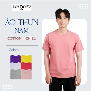 Áo Thun Mềm Mịn Nam Cotton 4 Chiều, LeTom's, Thấm Hút Tốt, Không Bai Nhão, Đa Màu