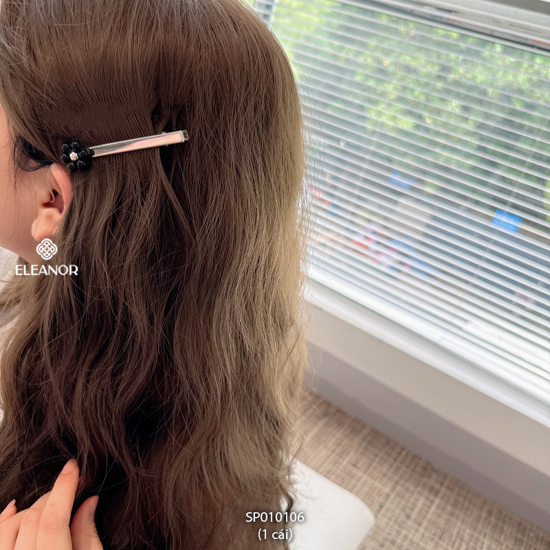 Kẹp tóc nữ Eleanor Accessories phối bi hình hoa viền trơn phụ kiện tóc kẹp tóc basic 10106