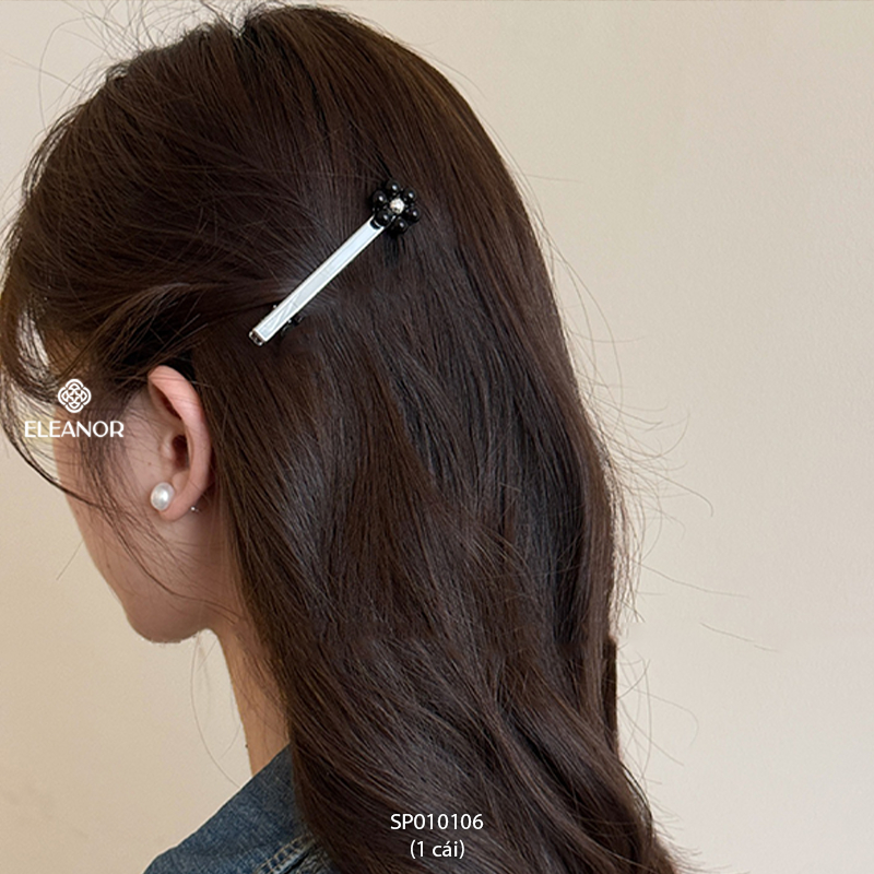 Kẹp tóc nữ Eleanor Accessories phối bi hình hoa viền trơn phụ kiện tóc kẹp tóc basic 10106