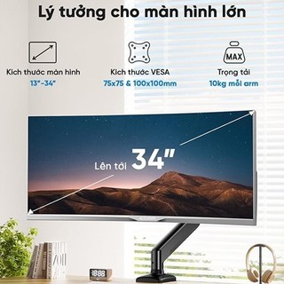 Giá Treo Màn Hình 17-34 Inch (2-15kg) Xoay 360° - Điều Chỉnh Đa Hướng Linh Hoạt