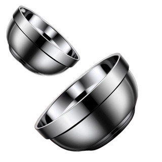 Bát cơm inox 304 bạch kim hai lớp chống bỏng 13cm