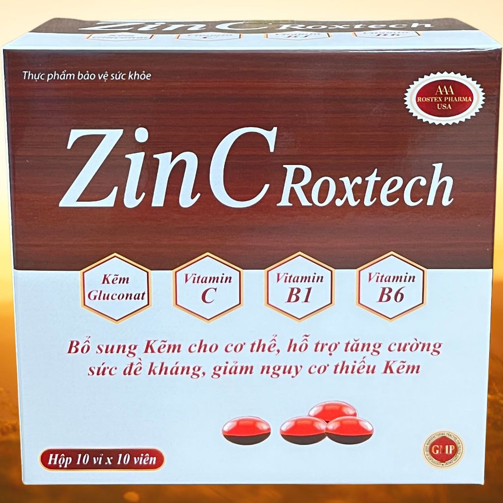 Zin C Roxtech Nâu - Rostex - Vinaphar - Vitamin Thanh Lọc