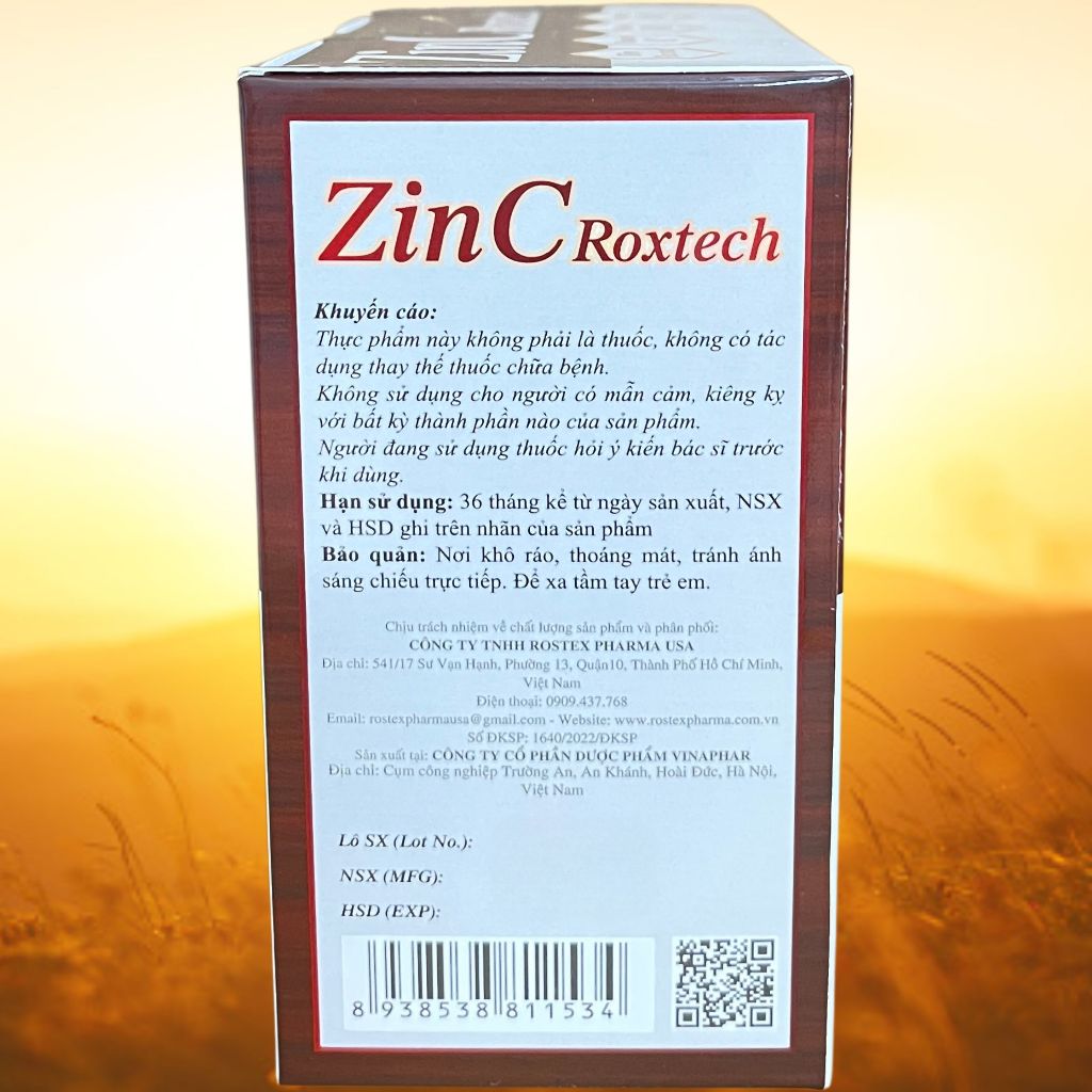 Zin C Roxtech Nâu - Rostex - Vinaphar - Vitamin Thanh Lọc