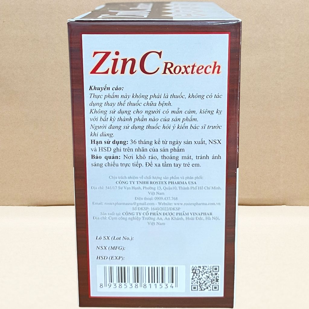Combo 5 Hộp Zin C Roxtech Nâu - Rostex - Vinaphar - Vitamin Chữa Lành