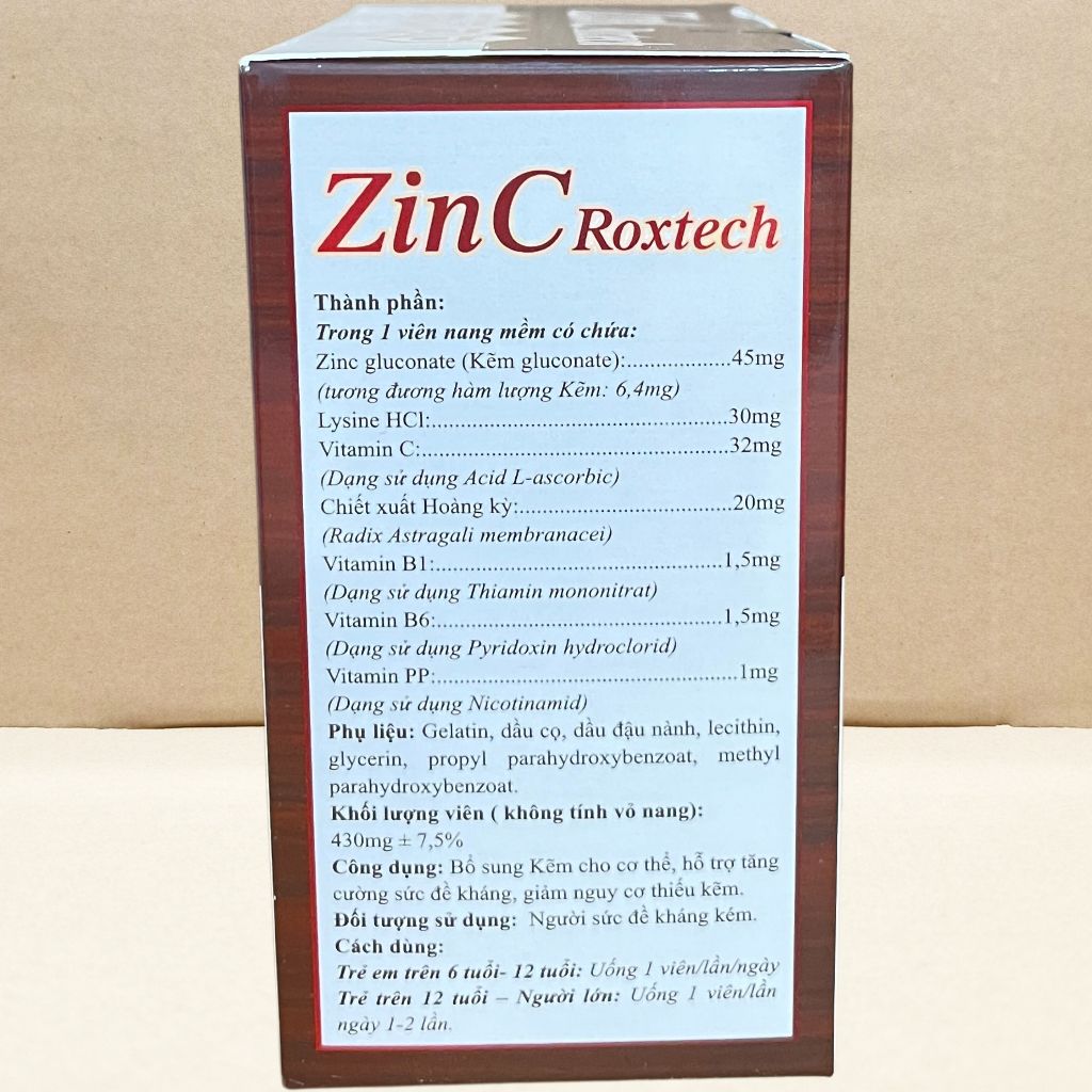 Combo 5 Hộp Zin C Roxtech Nâu - Rostex - Vinaphar - Vitamin Chữa Lành