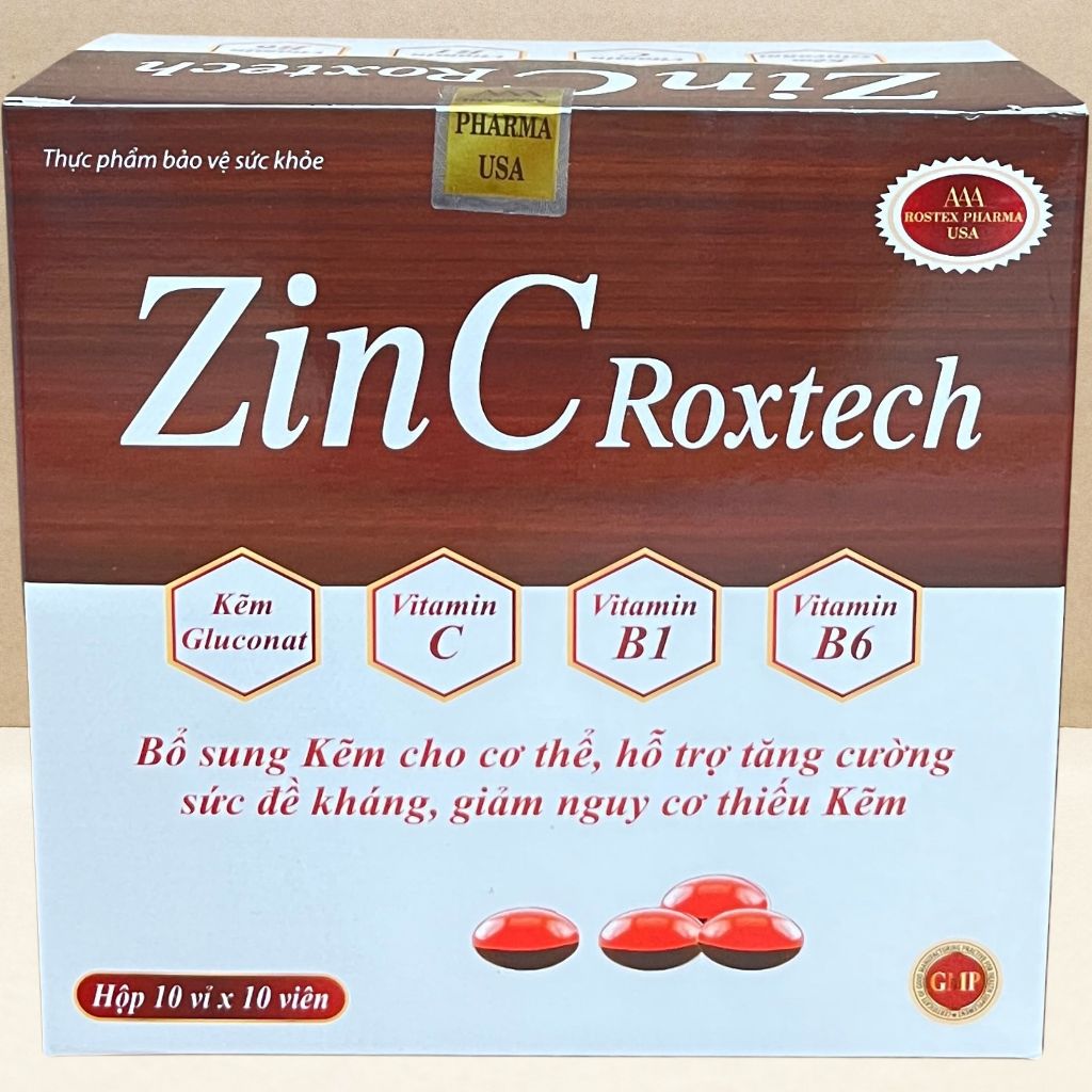 Combo 5 Hộp Zin C Roxtech Nâu - Rostex - Vinaphar - Vitamin Chữa Lành
