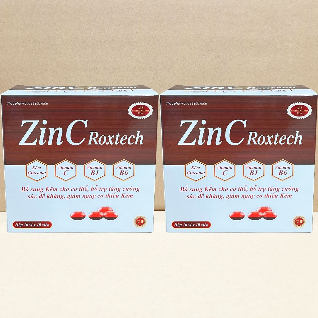 Combo 2 Hộp Zin C Roxtech Nâu - Rostex - Vinaphar - Vitamin Chữa Lành