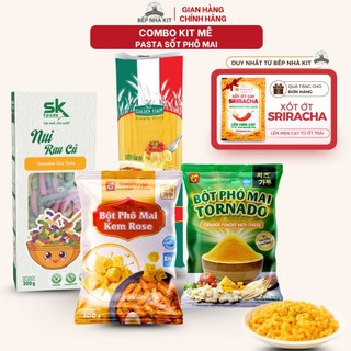 Mỳ Ý Sốt Kem [ Combo ] Mỳ Ý Spaghetti, Bột Phô Mai Kem, Nui Ngũ Sắc, Bột Phô Mai Tomato T&P