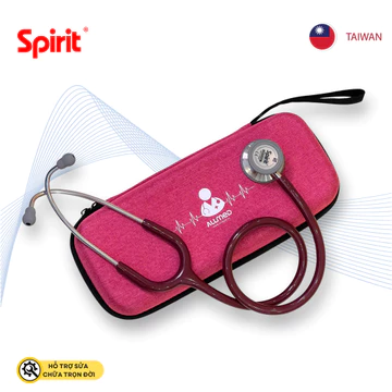 Ống nghe Spirit 2 màng nghe người lớn và trẻ em, 2 chuông nghe, màu đỏ (BURGUNDY), mã CK-SD601PF