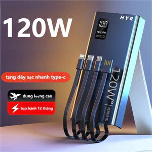 【tặng dây sạc nhanh】Sạc dự phòng 50000mAh sạc nhanh120W pin dung lượng lớn có dây cắm nhiều điện thoại