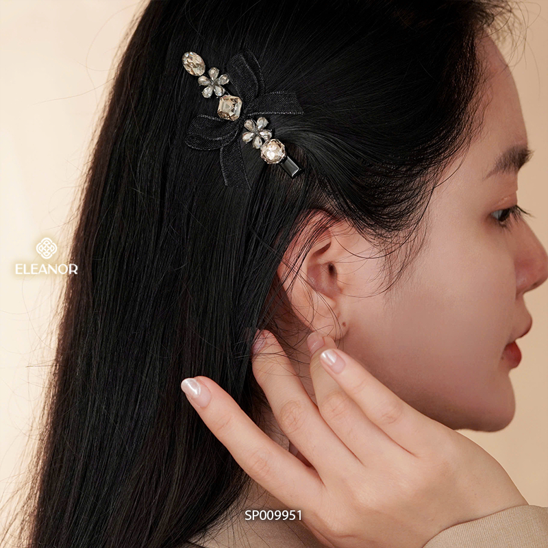 Kẹp tóc nữ Eleanor Accessories đính đá phụ kiện tóc kẹp tóc nơ tiểu thư 9951