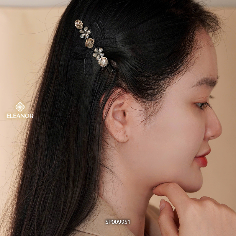 Kẹp tóc nữ Eleanor Accessories đính đá phụ kiện tóc kẹp tóc nơ tiểu thư 9951