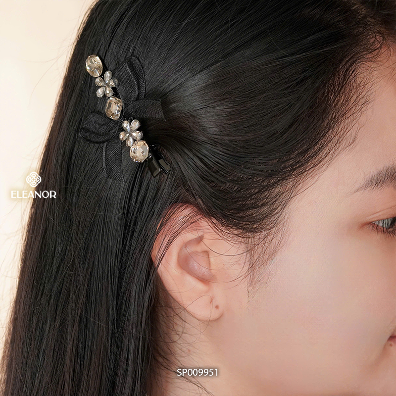 Kẹp tóc nữ Eleanor Accessories đính đá phụ kiện tóc kẹp tóc nơ tiểu thư 9951
