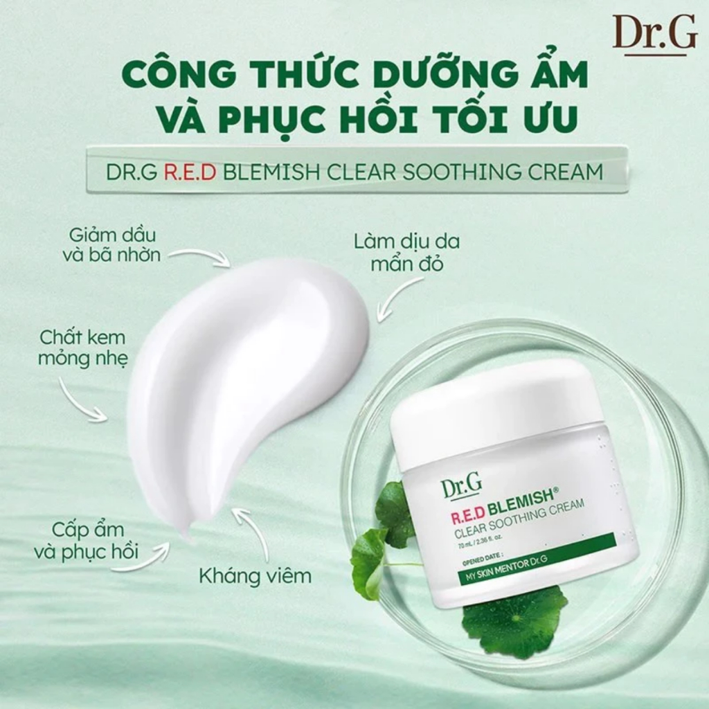 Kem dưỡng Dr.G DrG Red Blemish Clear Soothing Cream - 70ml