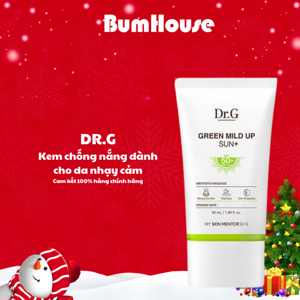 Kem chống nắng thuần vật lý cho da nhạy cảm Dr.G Green Mild Up Sun+ SPF50+PA++++ 50ml